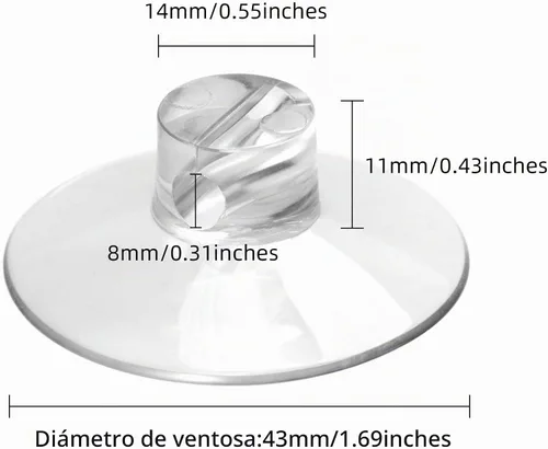 Vista 2 de YeeBeny 6 conectores de ducha para alisar la superficie Las ventosas son fáciles de colocar, ventosas de repuesto compatibles con Zenna Home