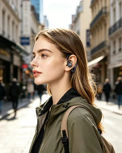Vista 8 de Auriculares Bluetooth V5.4, auriculares inalámbricos para teléfono celular con pantalla LED, manos libres con micrófono para conducir, camionero