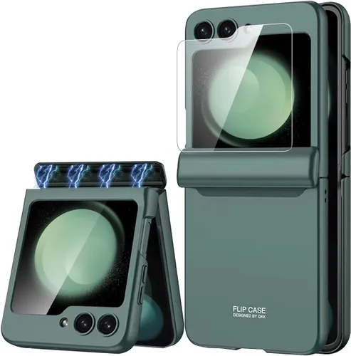 Vista 10 de Miimall Funda para Samsung Galaxy Z Flip 5 con protección de bisagra, [protector de pantalla integrado] Funda de cuerpo completo de policarbonato
