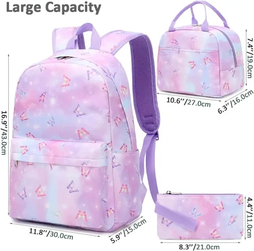 Vista 2 de Meisohua Mochila para niñas y escuelas primarias, mochila escolar para niños, bolsas escolares ligeras para niñas y niños
