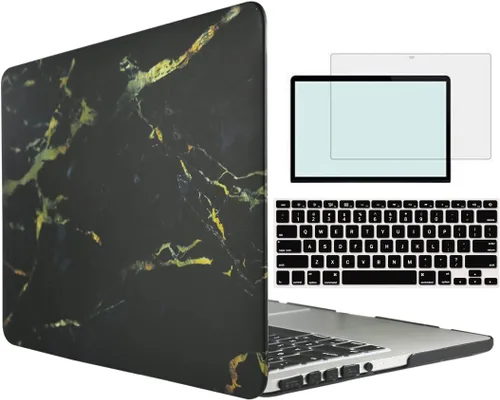 Vista 28 de Funda compatible con MacBook Pro de 13 pulgadas con CD-ROM modelo A1278 versión 2008-2012, carcasa rígida 4 en 1 de plástico a presión con protector