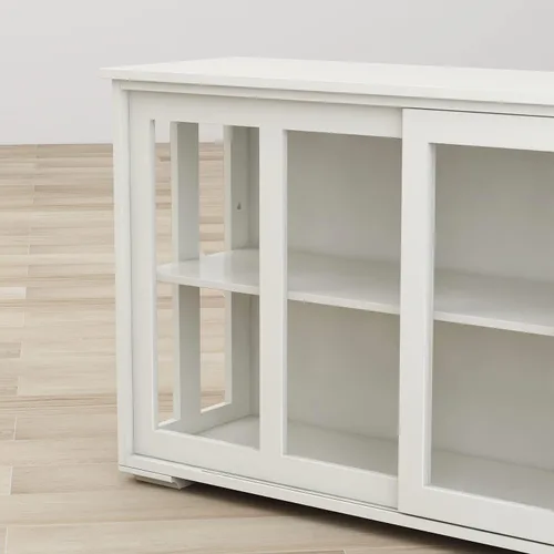 Vista 6 de CIATRE Kitchen Storage Stand Cupboard with Glass Door-White，Solidity and Stability, Large Storage Space, Practical Sideboard Buffet Table, Easy