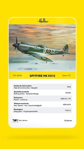 Vista 3 de Heller Kit de construcción de modelo de avión Spitfire MK 16E