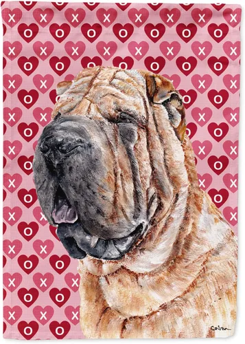 Vista 22 de Caroline's Treasures SS4484GF Bandera de jardín con diseño de bulldog inglés y corazones para el Día de San Valentín, bandera decorativa para patio