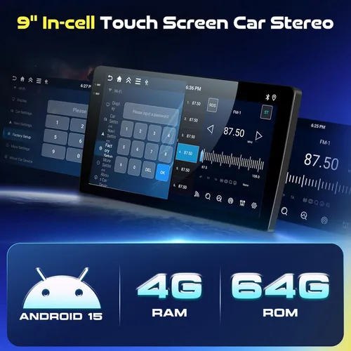 Vista 6 de [4G+64G/5Ghz-WiFi] Radio de coche estéreo para Ford F150 2009-2014, pantalla táctil HD de 9 pulgadas/Android 15/Wireless CarPlay/Android