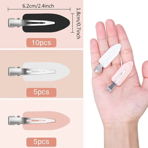 Vista 2 de Gingbiss 20 pinzas para el cabello sin doblar, pinzas para el cabello sin arrugas, pinzas con caja de almacenamiento para peinado, flequillo, ondas
