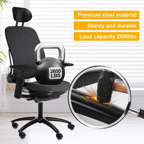 Vista 2 de Frassie Reemplazo de base de silla de oficina y de juego de 28 pulgadas de metal con 5 ruedas, base de silla para escritorio de computadora con Negro