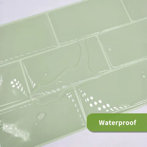 Vista 6 de Alwayspon 10 hojas de azulejos 3D de PVC para salpicaduras de despegar y pegar, papel tapiz autoadhesivo de 12 x 6 pulgadas, calcomanías
