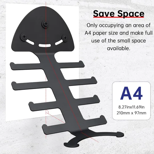 Vista 4 de Exercise Resistance Band Rack, Resistance Bands Storage Hanger Gym Equipment Organizer Rack for Pull Up Bands, Multi-Purpose Gym Equipment Storage