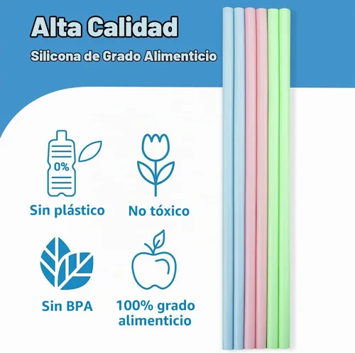 Vista 4 de Stanley - Paquete de 6 popotes de silicona reutilizables con cepillo de limpieza para vasos de 30 y 40 onzas
