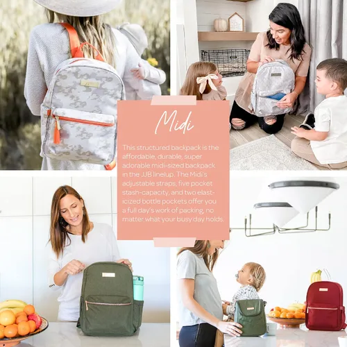 Vista 5 de JuJuJuBe Mochila de viaje ligera midi para niños o adultos con organización de bolsillo, Sunbeam, Sunbeam