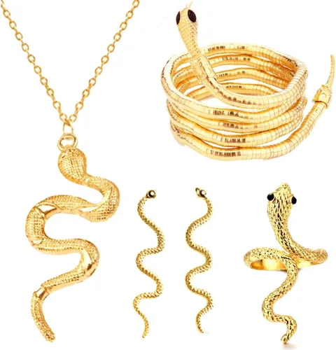 Vista 12 de Pulsera de serpiente flexible LAKIYOYO para mujer, gargantilla punk ajustable - Collar de medusa flexible multiuso, joyería de Halloween
