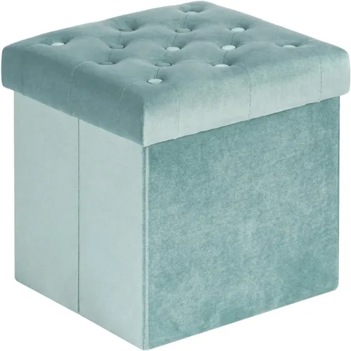 Vista 8 de B FSOBEIIALEO Otomana de Almacenamiento Plegable, Banco Largo de Zapatos Otomanas, Asiento Reposapiés de Cofre de Almacenamiento de Terciopelo Gris