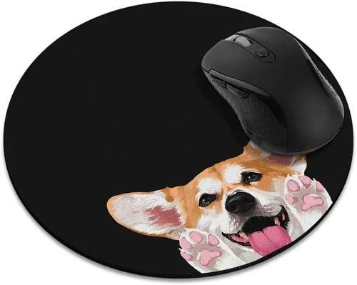 Vista 17 de Alfombrilla de mouse redonda antideslizante, alfombrilla de mouse WIRESTER Aloof Bulldog para el hogar, la oficina y el escritorio