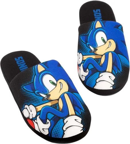 Vista 6 de Sonic The Hedgehog Pantuflas para hombre, mocasines de ajuste ancho