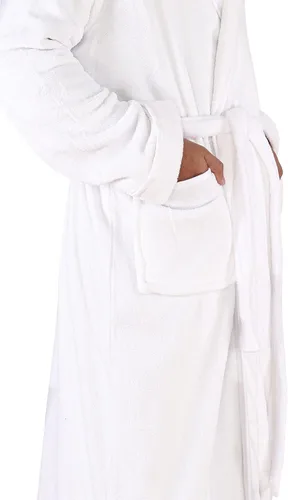 Vista 5 de NY Threads Mens Hooded Fleece Robe - Plush Long Bathrobes