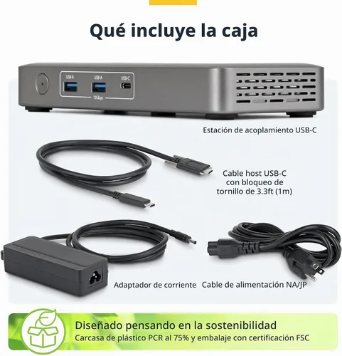 Vista 7 de StarTech Base USB 4 sin controlador, doble 4K 144Hz para Mac y Windows, 100
