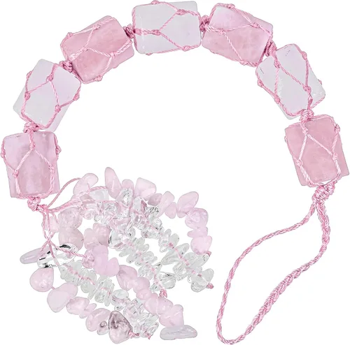 Vista 7 de rockcloud Adorno colgante de selenita de cristal hecho a mano con borlas de piedras de chip, decoración de Fengshui para reiki, curación, yoga