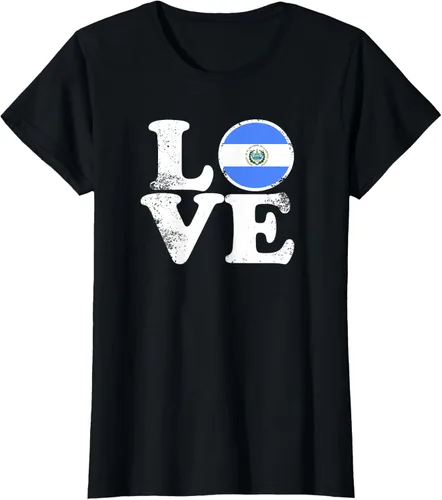 Vista 50 de Love El Salvador Flag tShirt Home Pride Distressed Tee T-Shirt