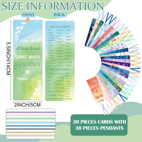Vista 2 de Chinco Paquete de 120 marcadores de versículos bíblicos para mujeres, escritura cristiana, marcadores inspiradores con cintas, marcadores
