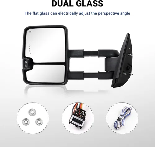 Vista 5 de Switchback - Espejo de remolque para Silverado Sierra, compatible con Chevy Silverado GMC Sierra 2007-2013, espejo de remolque con vidrio calentado