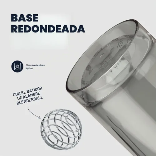 Vista 3 de BlenderBottle - Botella agitadora Pro Series perfecta para batidos de proteínas y preentrenamiento, 24 onzas, color gris humo Gris (Smoke Grey)