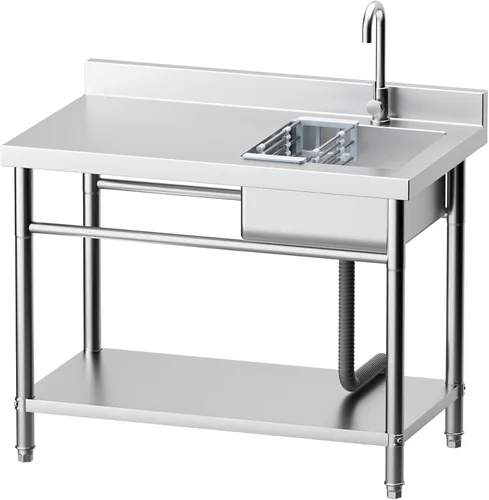 Vista 13 de 39in Large Capacity Stainless Steel Utility Sink with 2-Water Outlet Modes
