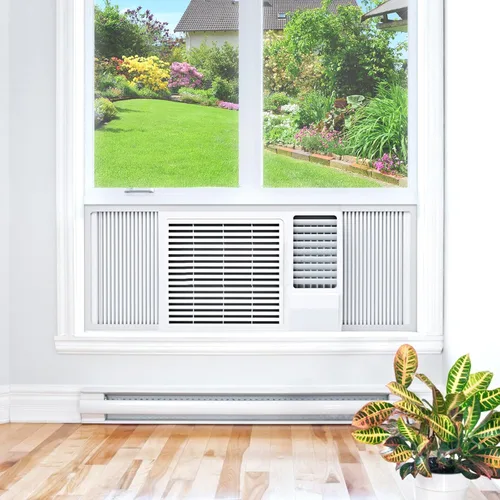Vista 6 de Panel lateral y marco de aire acondicionado de ventana, juego de relleno de acordeón de CA aislado de doble capa, 10.91 x 13.74 pulgadas