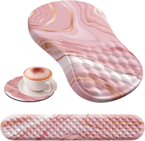 Vista 15 de HAOCOO Alfombrilla de Mouse Ergonómica con Reposamuñecas, Juego de 3 Alfombrillas de Mouse para Computadora, Set de Alfombrillas de Mouse de Espuma