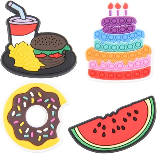 Vista 6 de Beamandi 30,50,100pcs of Pack Cartoon Shoe Charms Men Women Shoes Decoration for Kids Boys Girls Birthday Gifts