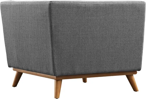 Vista 4 de Modway Engage - Sofá seccional en forma de L, tapizado moderno, color gris, Tela