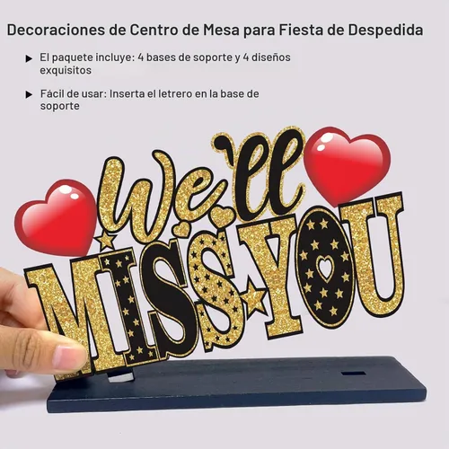Vista 6 de Decoraciones de fiesta de despedida We Will Miss You Centros de mesa