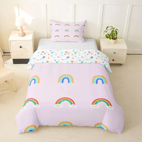 Vista 31 de Erosebridal - Juego de ropa de cama kawaii, juego de funda de edredón con diseño de fresa rosa, para mujeres, niñas y niños, decoración