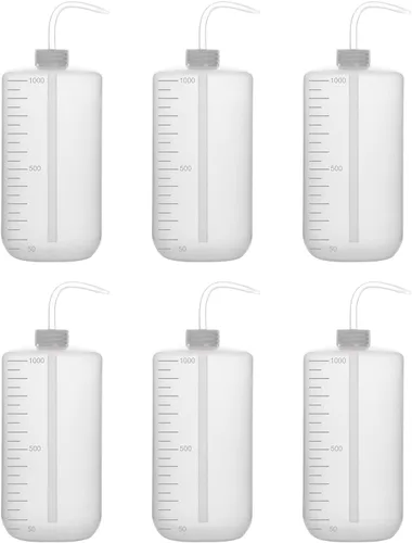 Vista 14 de stonylab Botella de lavado químico, paquete de 2 botellas de plástico para lavado de laboratorio de seguridad, LDPE con boca estrecha, 8.5 fl oz
