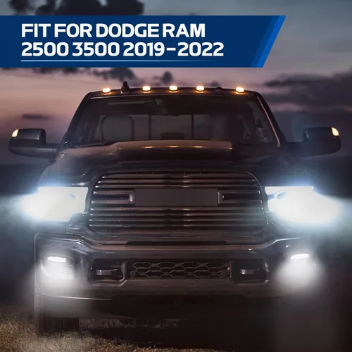 Vista 2 de Luz antiniebla LED compatible con Dodge Ram 2500 3500 2019 2020 2021 2022, montaje de luces antiniebla de parachoques delantero con soporte