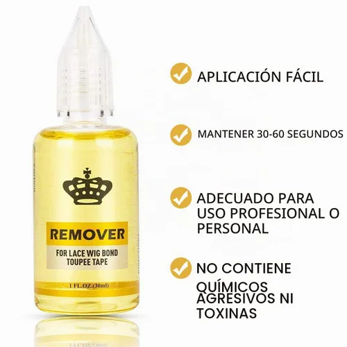 Vista 2 de Adhesivo de extensión de cabello con cinta adhesiva y removedor de pegamento, acción rápida para pelucas y extensiones de encaje