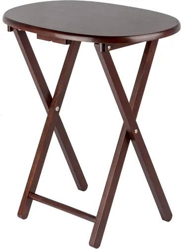 Vista 7 de Ergode Juego de mesa de madera de 5 piezas, elegantes mesas plegables, base duradera con marco en X, práctico soporte vertical, fácil montaje