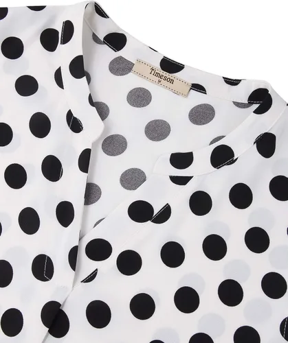 Vista 4 de Timeson Blusa sin mangas de gasa con cuello en V para mujer, camisas de trabajo de oficina