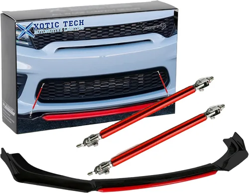 Vista 31 de Xotic Tech alerón de protección para parachoques delantero, negro con azul, kit con barra de acoplamiento ajustable de 8-11 pulgadas