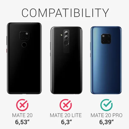 Vista 5 de kwmobile Funda compatible con Huawei Mate 20 Pro - Funda de silicona TPU con acabado suave - Negro mate