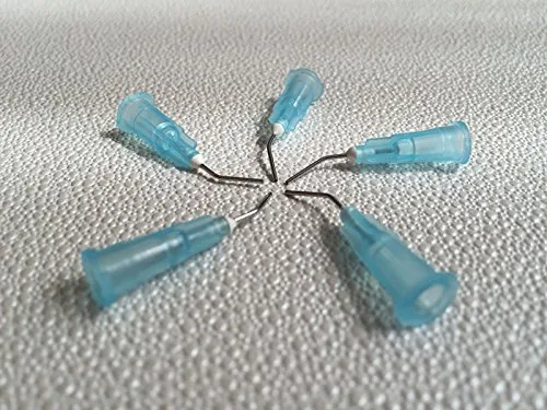 Vista 3 de 100pcs PRE Bent Flow Aguja Puntas Azul Claro 22 Calibre para Etch Dental GD