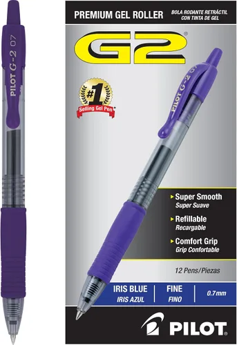 Vista 11 de Pilot G2 - Bolígrafos de gel de alta calidad de 0.7, punta fina para escritura suave, color negro, paquete de 12