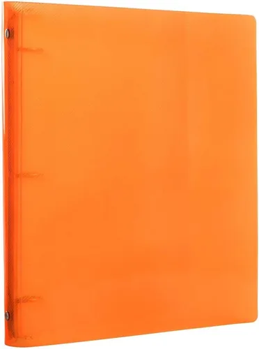 Vista 2 de JAM Paper - Carpeta de plástico de 1 pulgada, carpeta naranja de 3 anillas, se vende individualmente