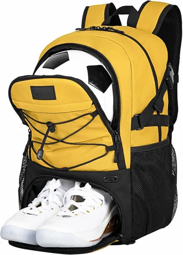 Vista 14 de Goloni Mochila de fútbol,Mochila de baloncesto con compartimento para pelotas y compartimento para zapatos,Mochila para baloncesto,Fútbol