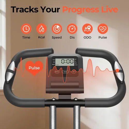 Vista 7 de YOSUDA Bicicleta plegable de ejercicio - Bicicleta fija plegable para entrenamiento en el hogar