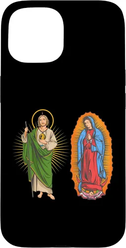 Vista 6 de Funda para iPhone 16 Virgen de Guadalupe con San Judas Tadeo