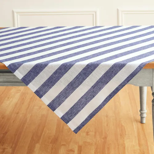 Vista 31 de Solino Home Mantel cuadrado de lino de 52 x 52 pulgadas, a rayas cabaña, 100% lino puro, color aguamarina y blanco, lavable a máquina para verano
