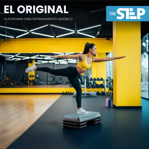 Vista 2 de Freestyle STEP Plataforma de escalón para ejercicio, Stepper de tamaño circuito para ejercicio en casa