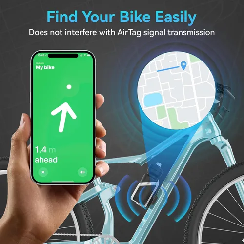 Vista 5 de Soporte de bicicleta para AirTag Gen 2 y 1, soporte oculto debajo de Negro - para AirTag