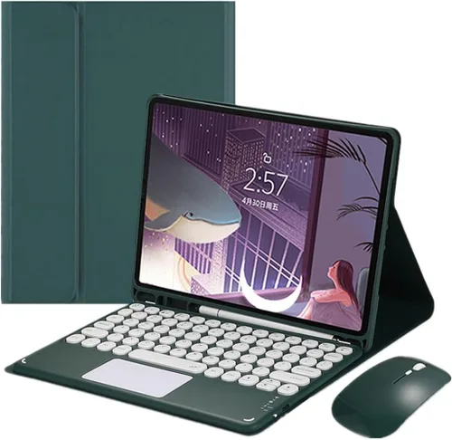 Vista 17 de Galaxy Tab S6 Lite 10.4 pulgadas 2024/2022/2020 Funda de teclado táctil con mouse Lindas teclas redondas Touchpad Slim Smart Magnético Desmontable